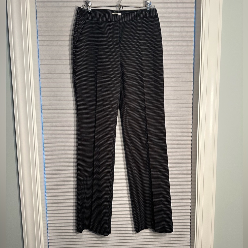 Halogen straight fit dress pants black with small white polka dots